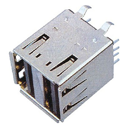USB A Type 母座 180度 双层